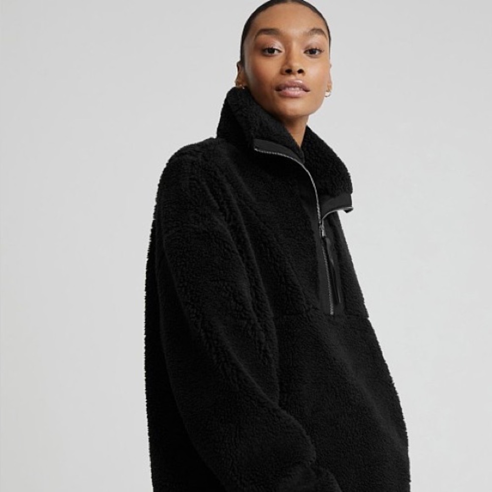 Varley Cozy Black Fleece Pullover